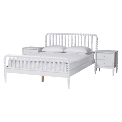 Baxton Studio Lucera 3-Piece Bedroom Set, White, King Baxton Studio restaurant furniture, hotel furniture, commercial furniture, wholesale bedroom furniture, wholesale king, classic king